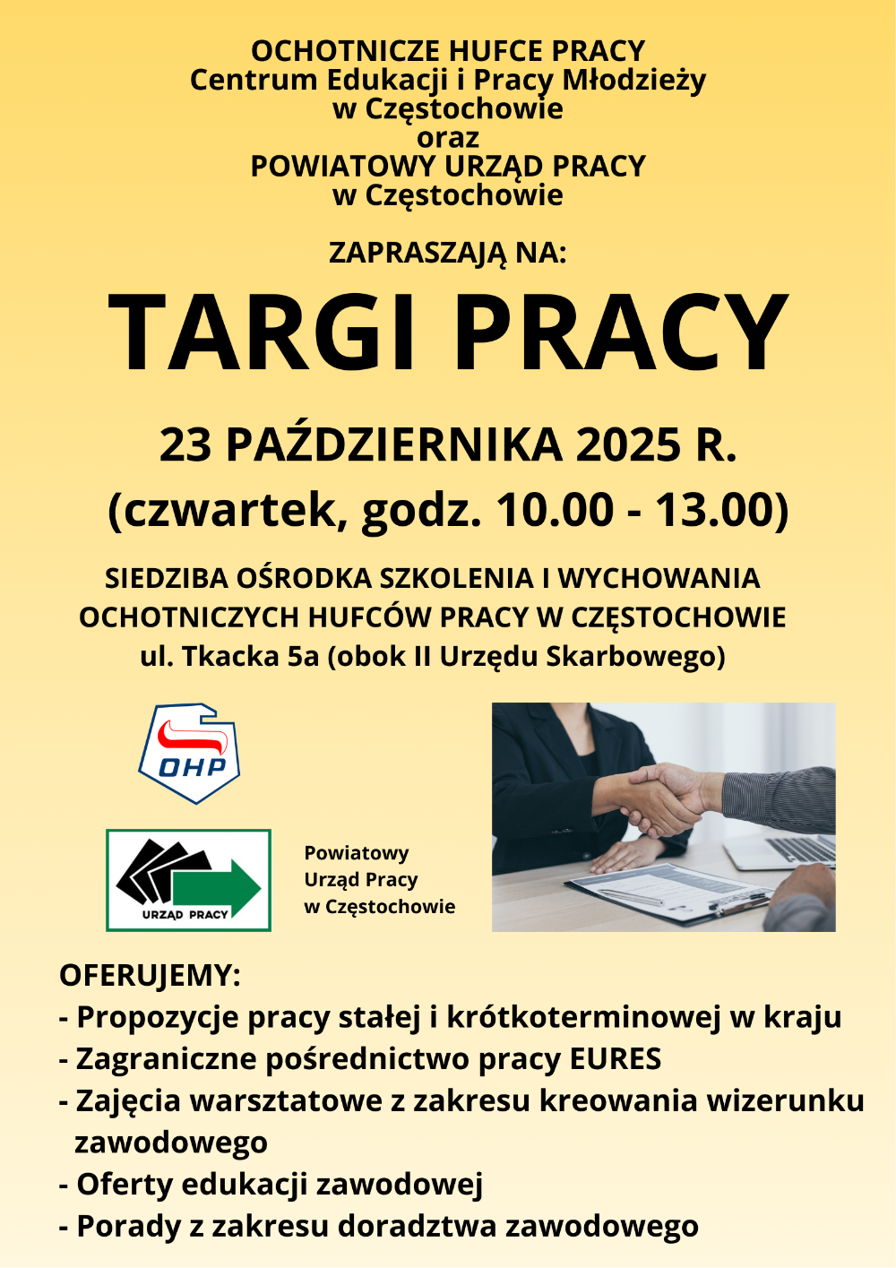 Informacje zawarte na plakacie znajdują się w treści ogłoszenia